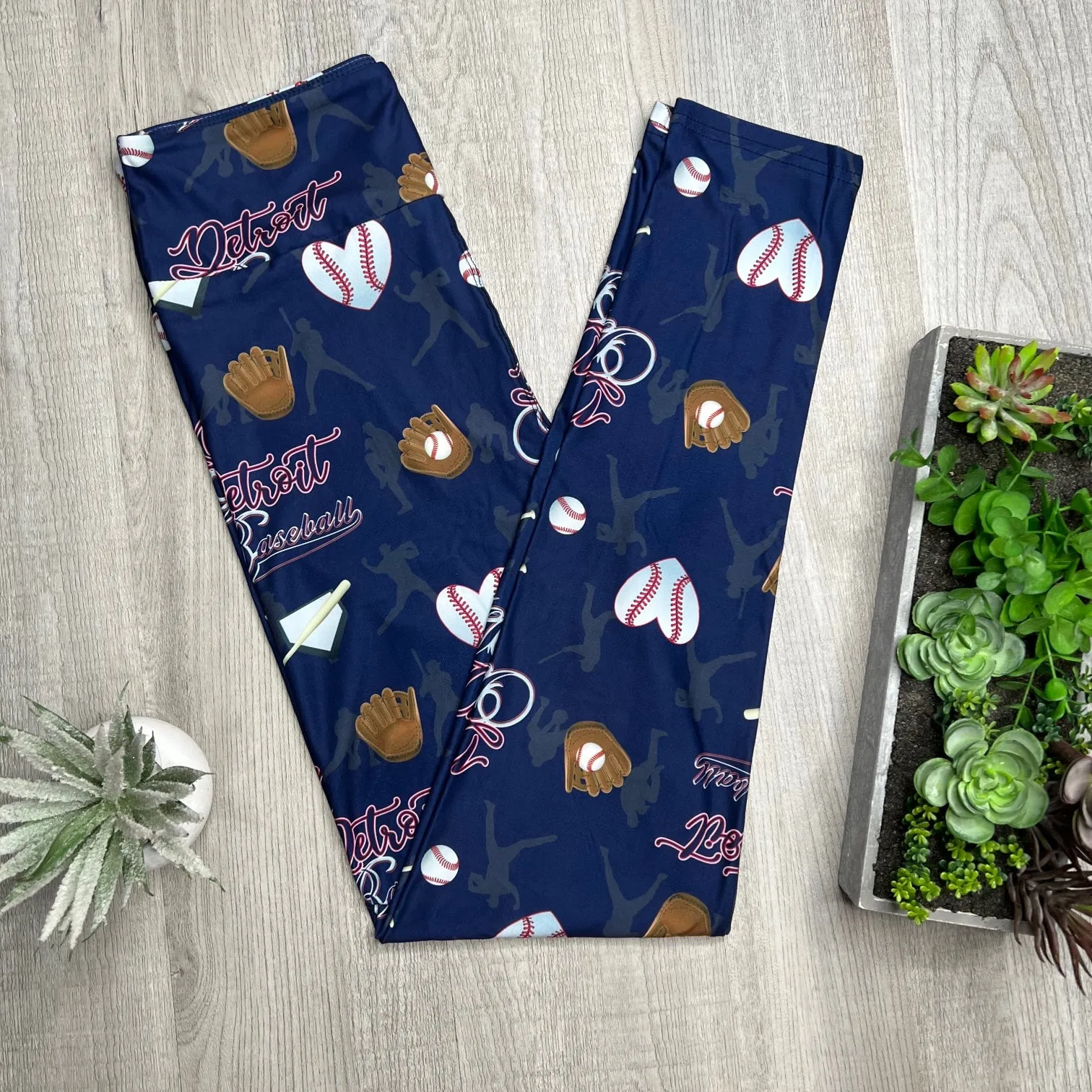 Detroit Baseball Team Print Soft Leggings