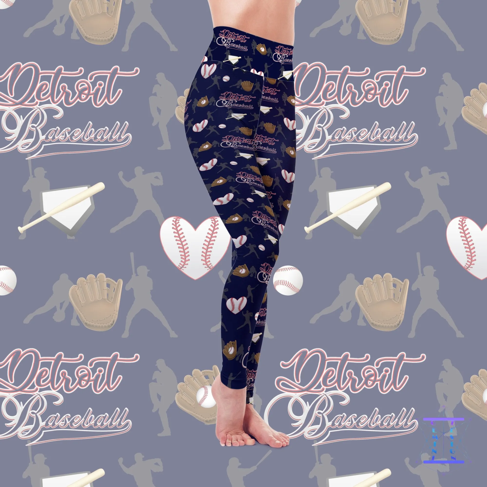 Detroit Baseball Team Print Soft Leggings