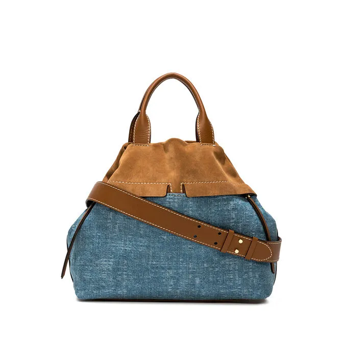 DUNA SUEDE DENIM HANDBAG Woman Leather