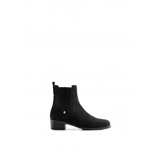 Fairfax & Favor Womens Rockingham Chelsea Ankle Boot in Black Suede