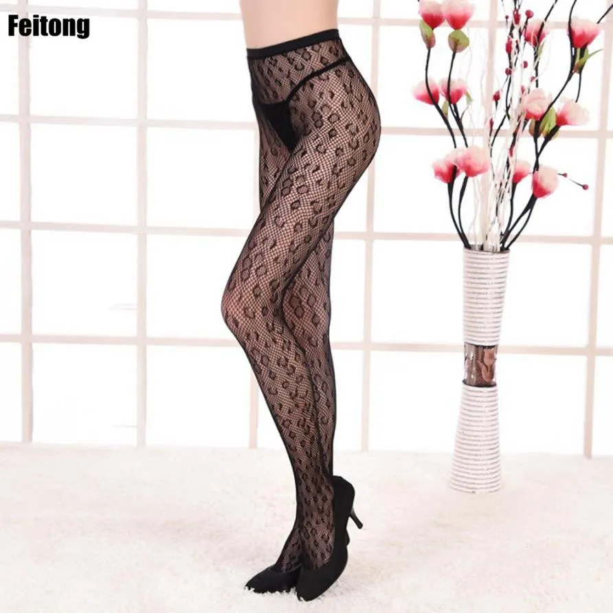 Feitong Leopard Stockings Sexy Woman Sexy Girls Lacenet Mesh Knee High Stocking Tights Pantyhose Medias De Compresion#121 SM6