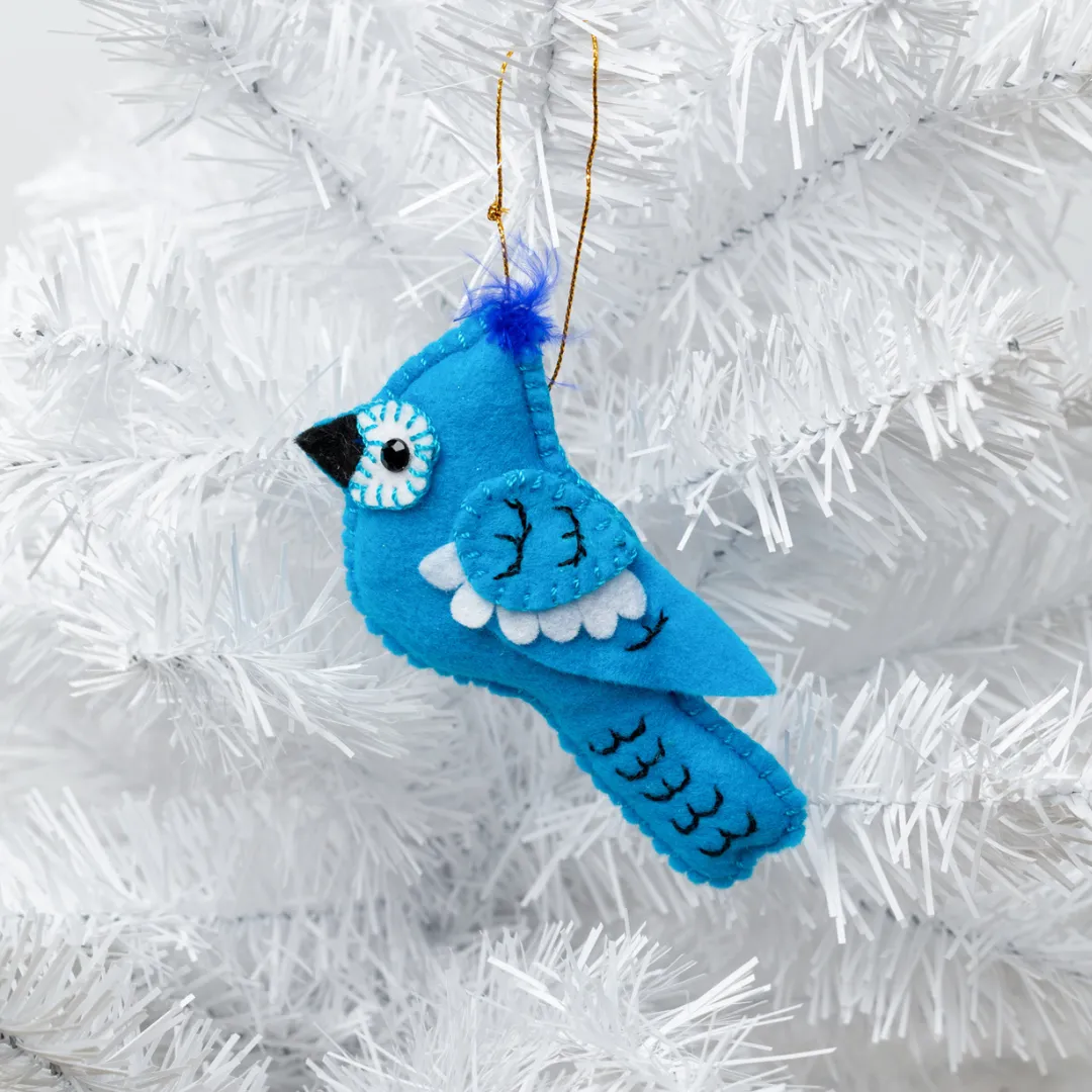 Felt Bluejay Ornament