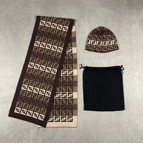 Fendi Set : Scarf + Beanie