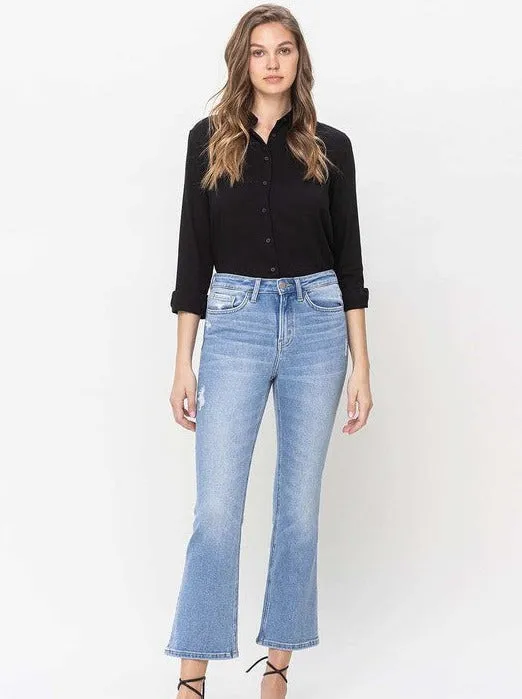 Flying Monkey : High Rise Crop Flare Jean