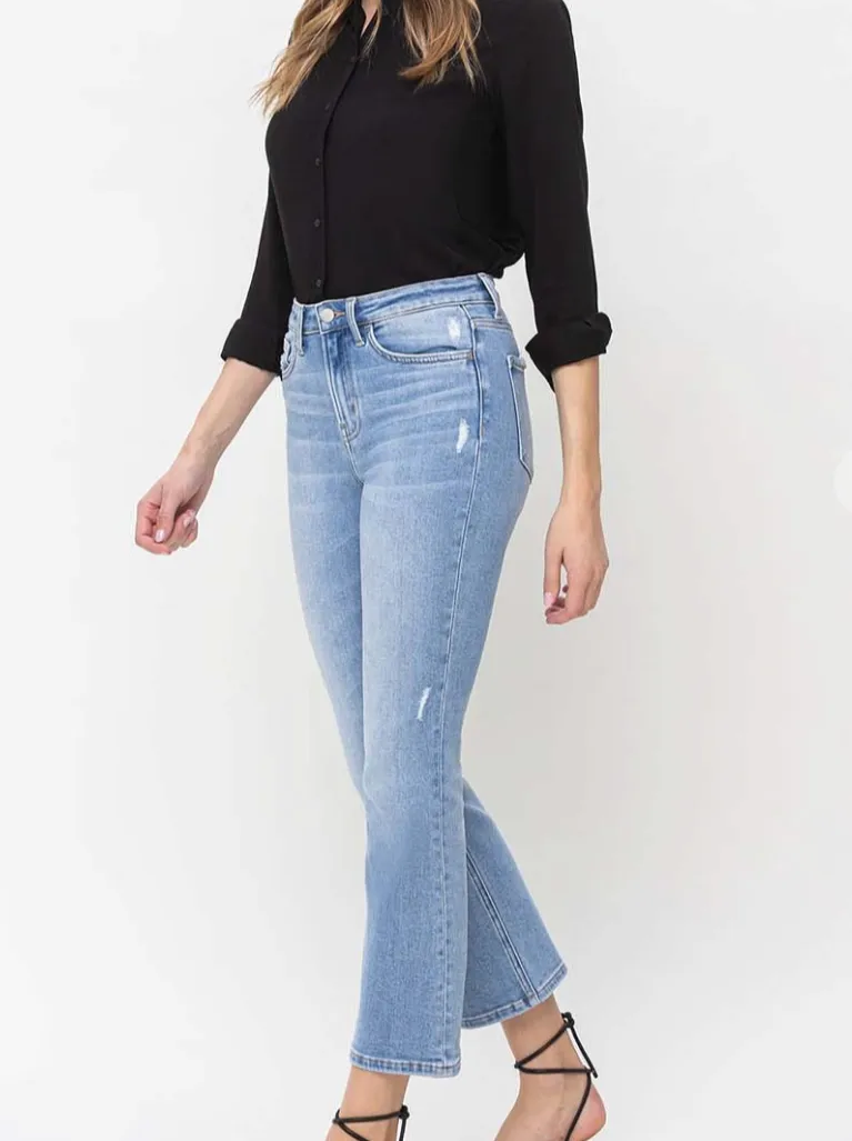 Flying Monkey : High Rise Crop Flare Jean