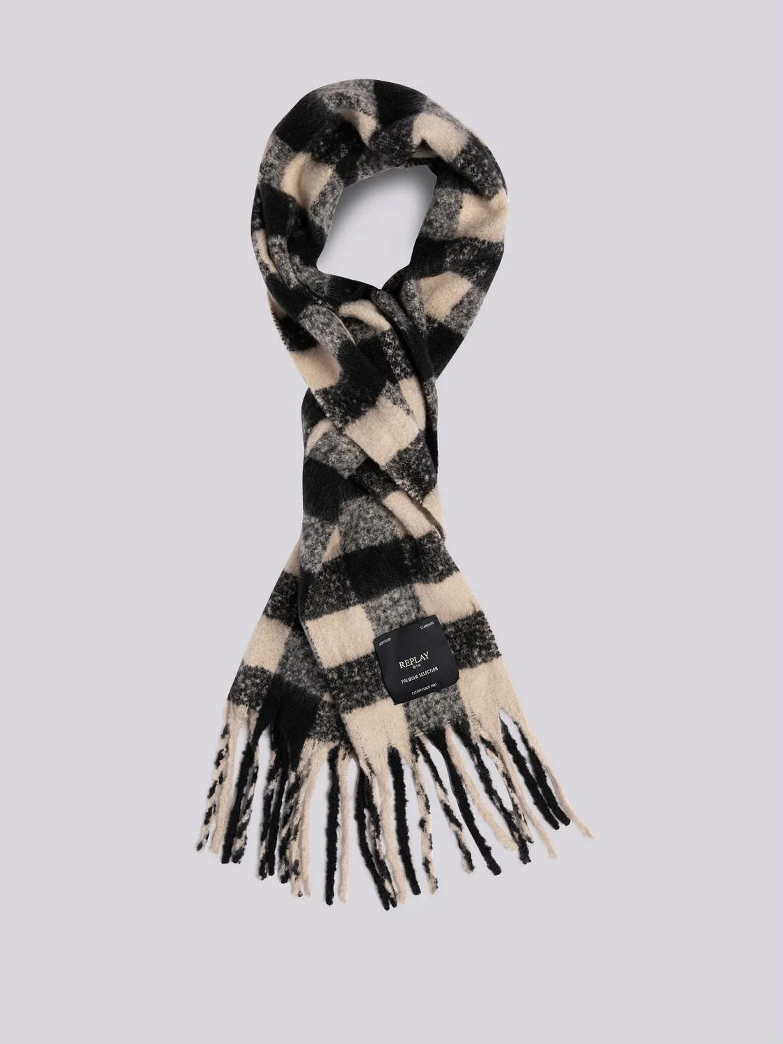 FRINGED CHEQUERED SCARF