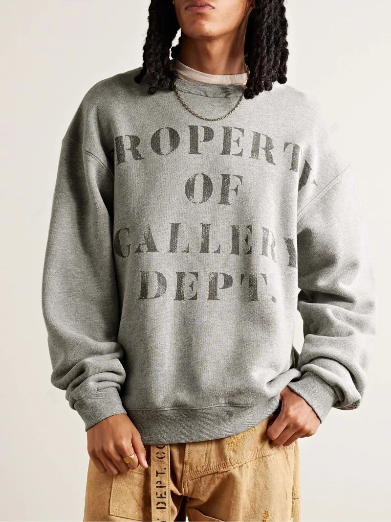 GALLERY DEPT.  |Crew Neck Unisex Street Style Long Sleeves Cotton Oversized