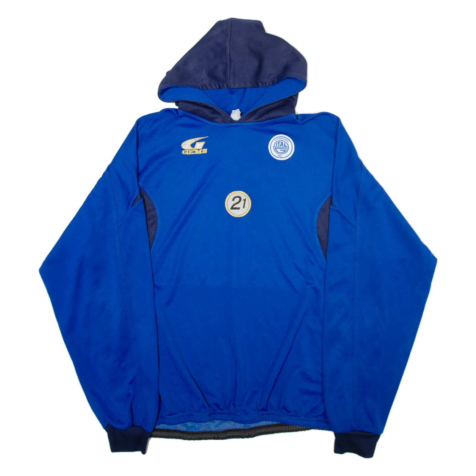 GEMS Mens Blue Hoodie L