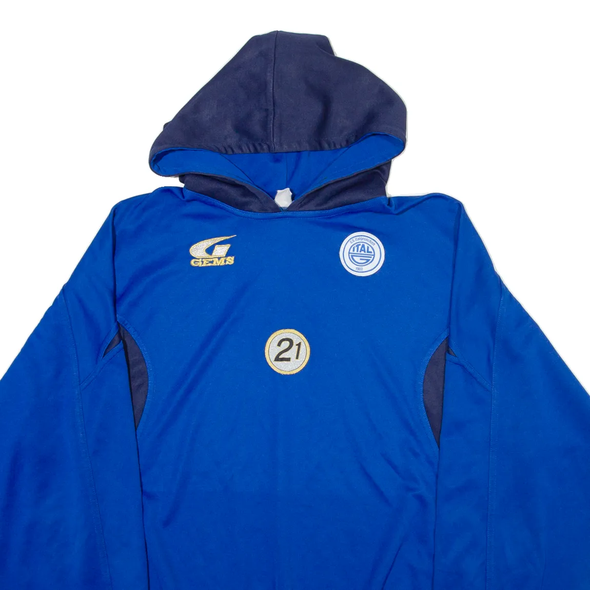 GEMS Mens Blue Hoodie L