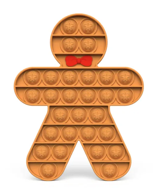 Gingerbread Man Pop-It Fidget Toy