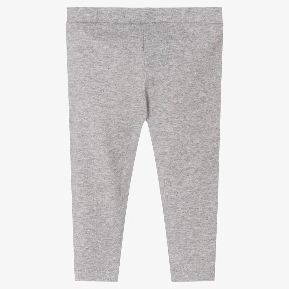 Girls Grey Logo Leggings