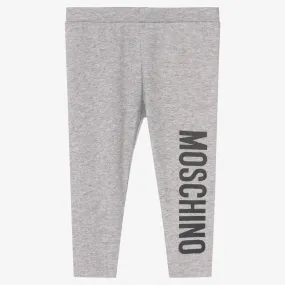 Girls Grey Logo Leggings