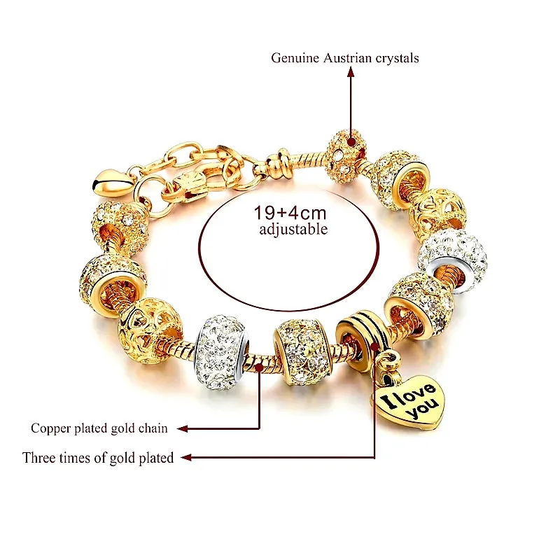 Gold Plated Charms Bracelet