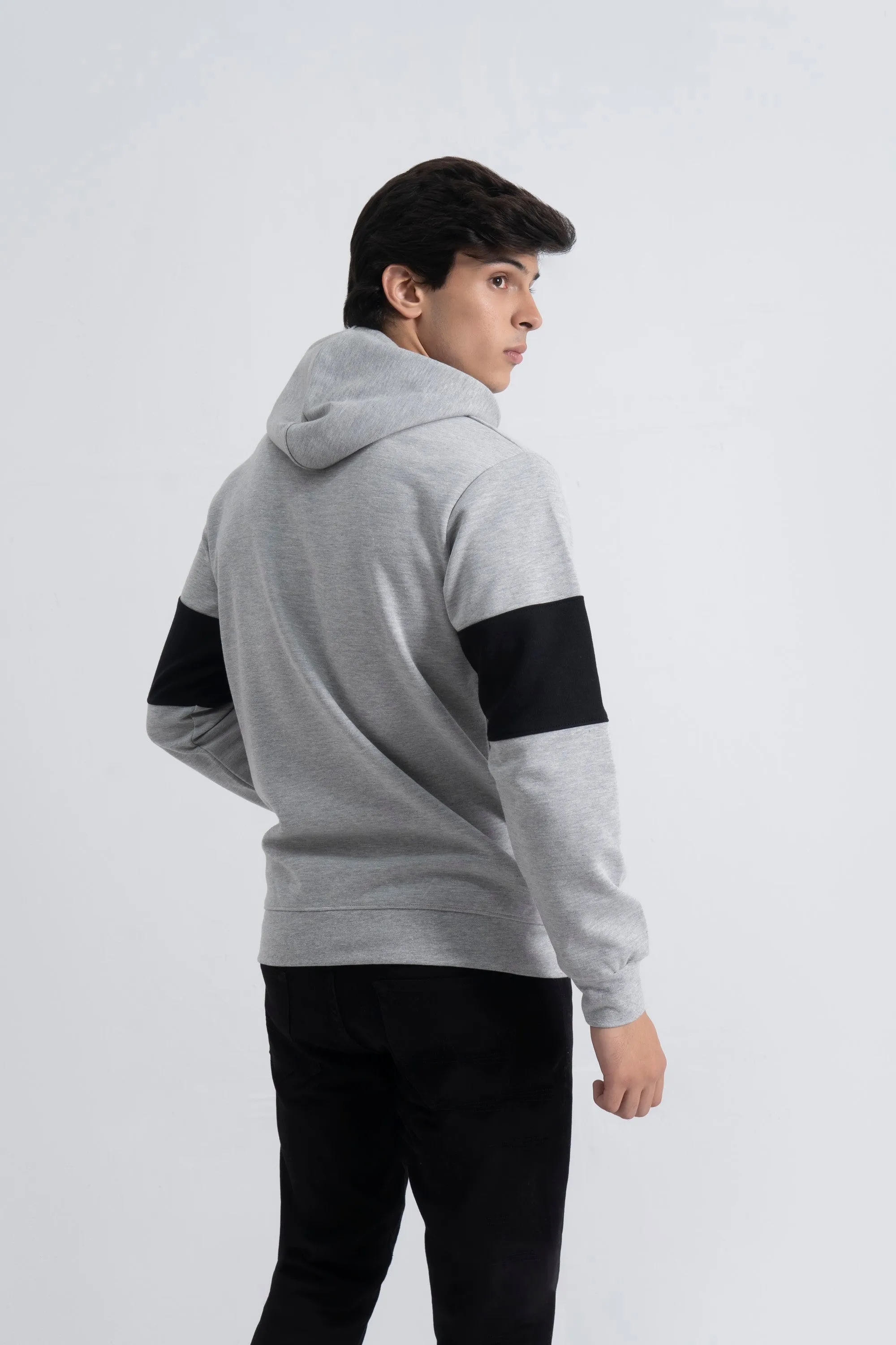 Grey Interlock Cut & Sew Hoodie