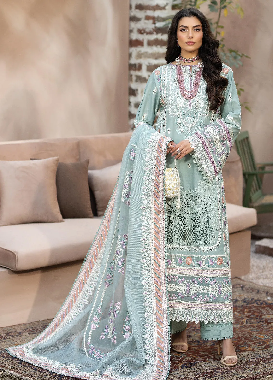 Gulposh By Serene Luxury Embroidered Lawn 3 Piece Unstitched Suit S24GLL-49-MIRHA