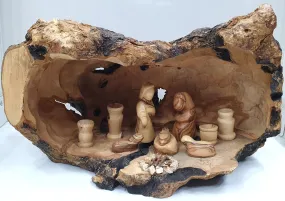 Hand-Crafted Nativity Cave from Bethlehem with Holy Family - Majestic Size and Sacred Detail