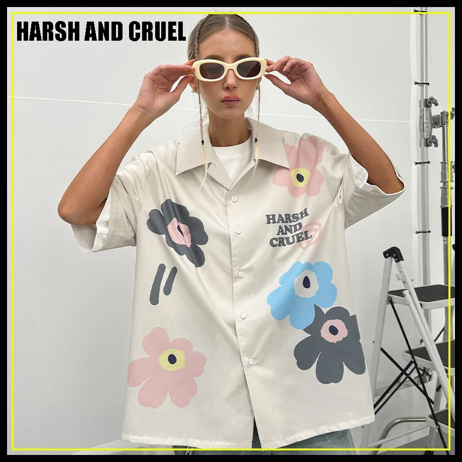 HARSH AND CRUEL  |Unisex Sweat Street Style Short Sleeves Oversized Logo