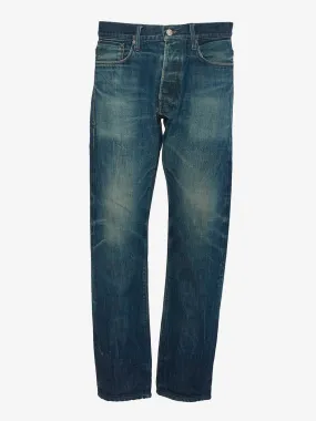 Helmut Lang Shaded Blue Cotton Jeans