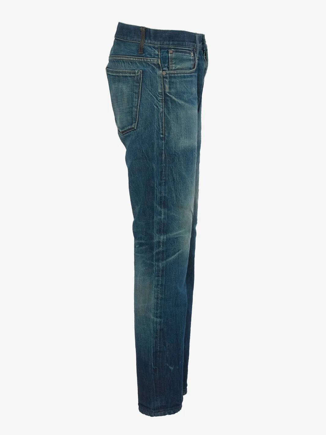 Helmut Lang Shaded Blue Cotton Jeans