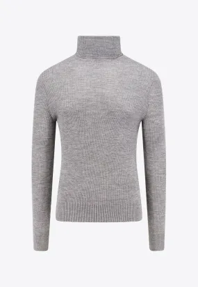 High-Neck Wool Blend Sweater