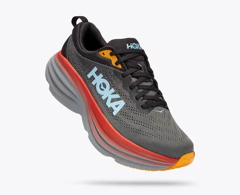 Hoka Mens Bondi 8 Athletic Shoes- Anthracite/Castlerock