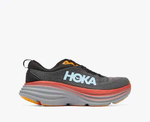 Hoka Mens Bondi 8 Athletic Shoes- Anthracite/Castlerock