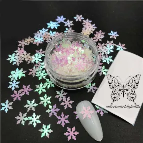 Holographic Snowflakes 3D Christmas Nail Charms