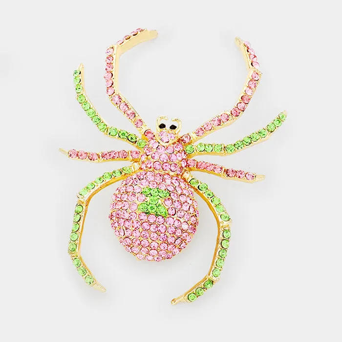 iLLASPARKZ Crystal Embellished Spider Brooch