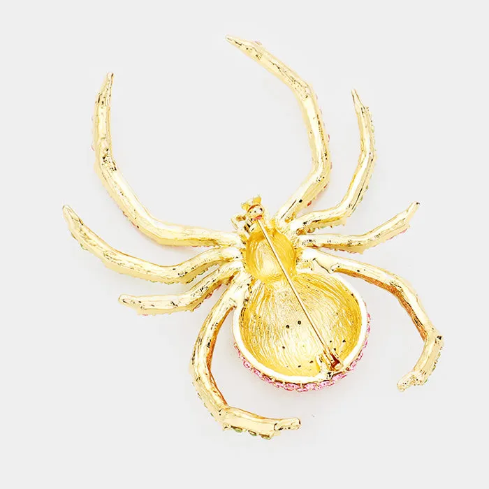 iLLASPARKZ Crystal Embellished Spider Brooch