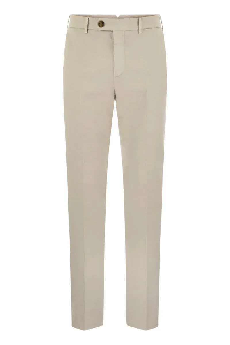 ITALIAN FIT COTTON GABARDINE TROUSERS