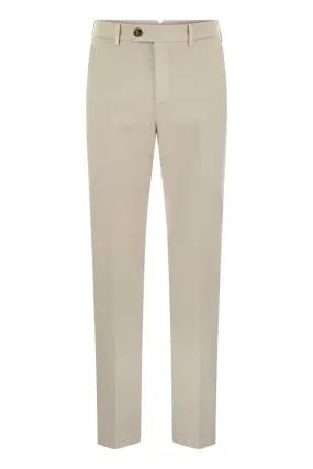 ITALIAN FIT COTTON GABARDINE TROUSERS