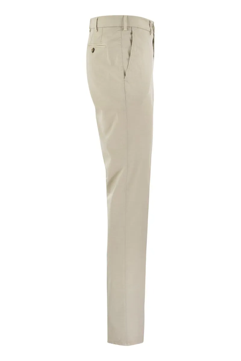 ITALIAN FIT COTTON GABARDINE TROUSERS