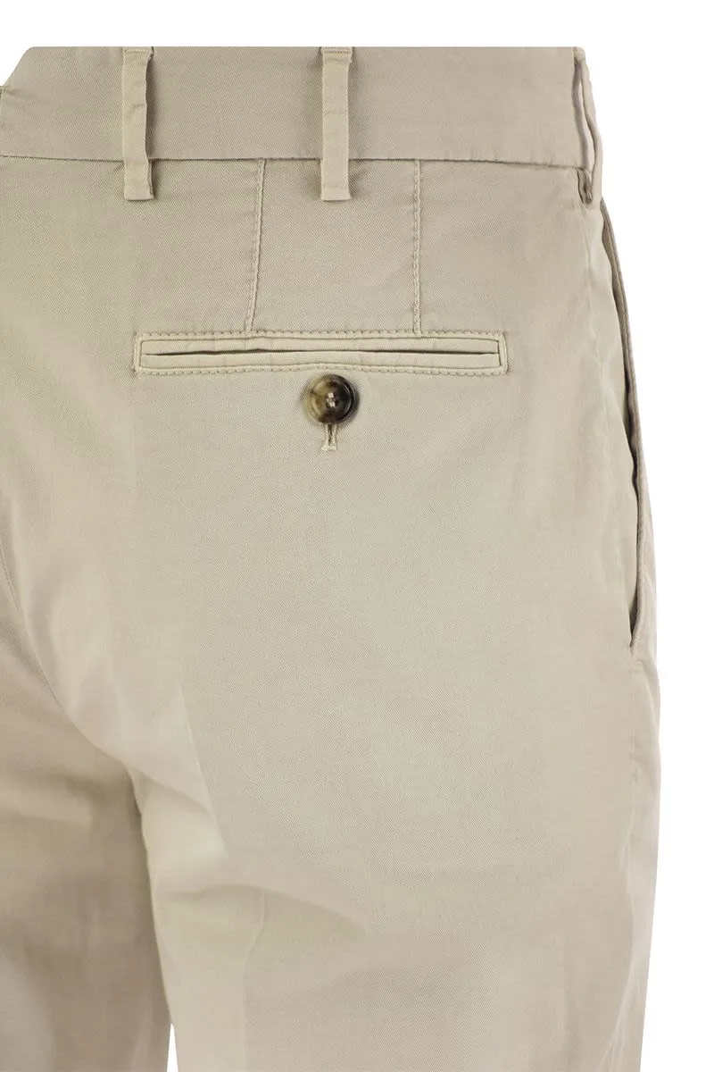 ITALIAN FIT COTTON GABARDINE TROUSERS