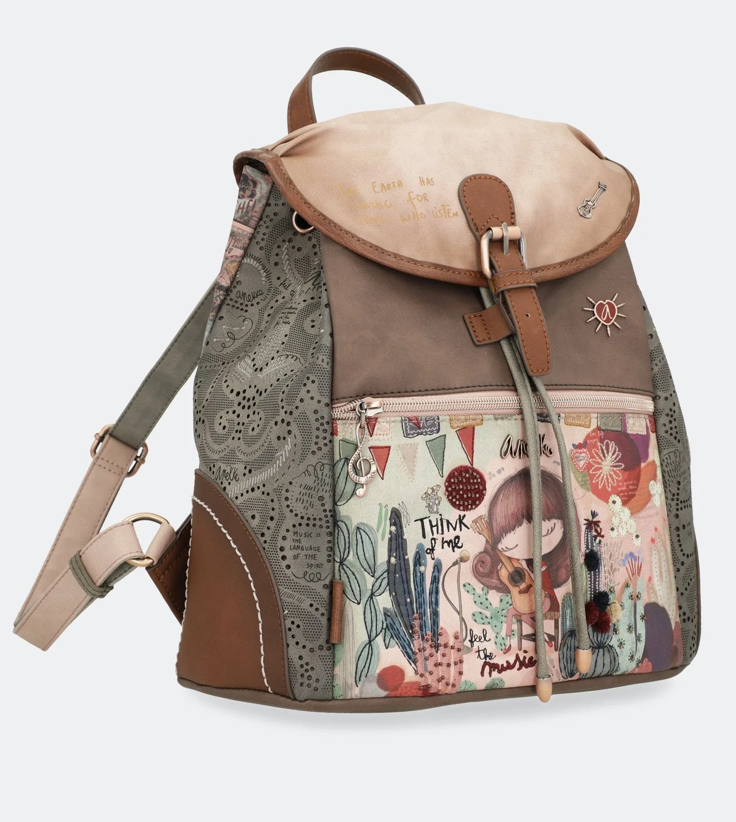 Ixchel Backpack with a flap and a front zip