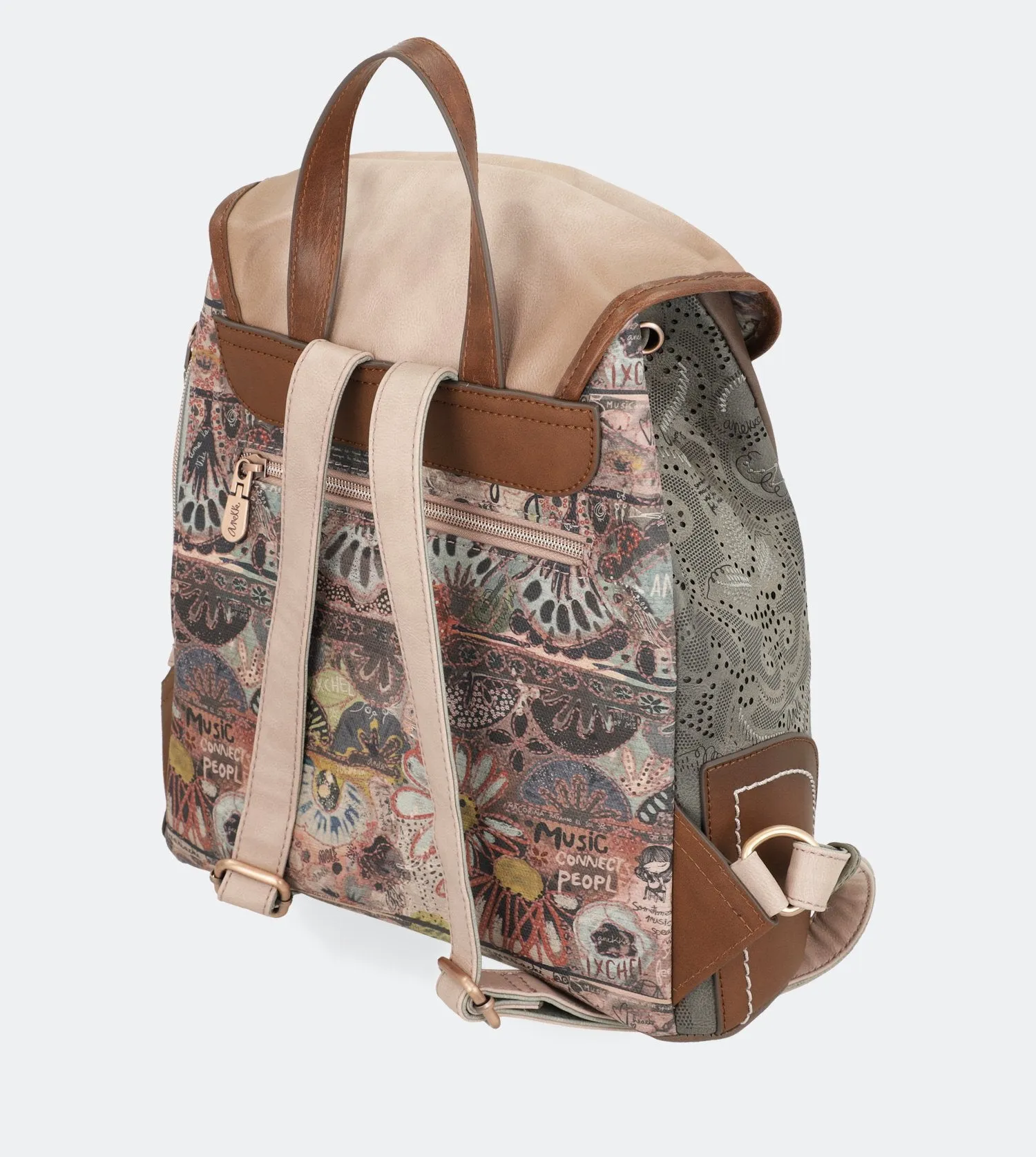 Ixchel Backpack with a flap and a front zip