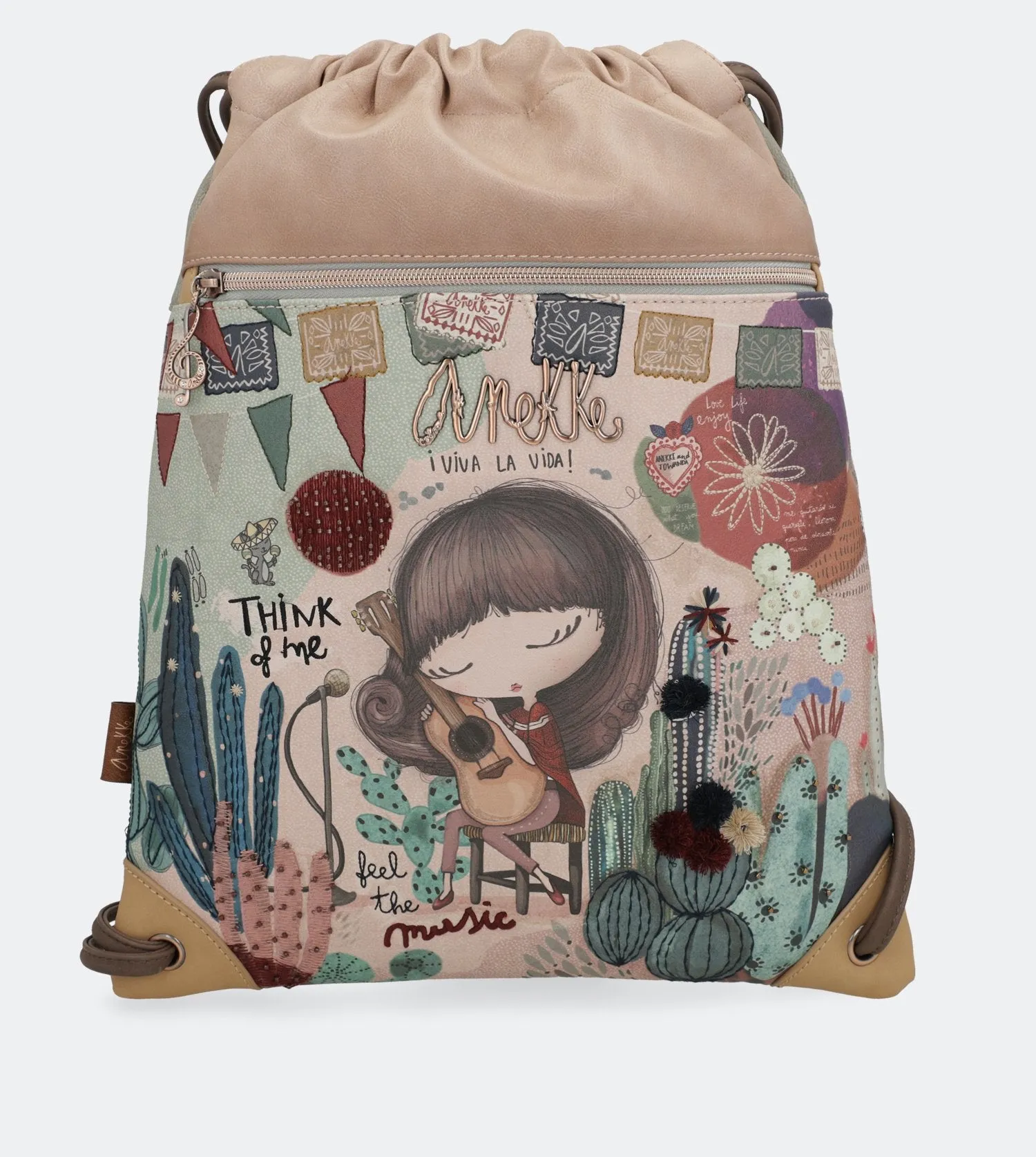 Ixchel Drawstring backpack with a zip