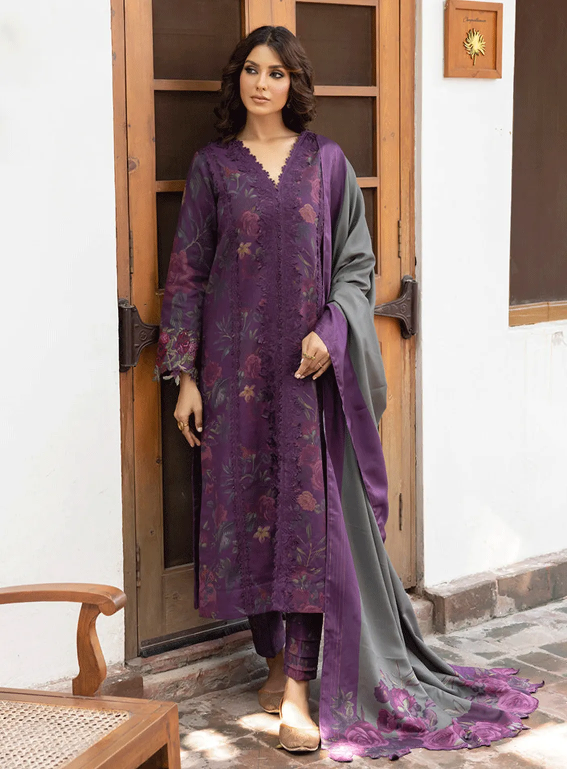 Jahanara By Iznik Embroidered Slub Unstitched 3 Piece Suit - 7 ZIBA