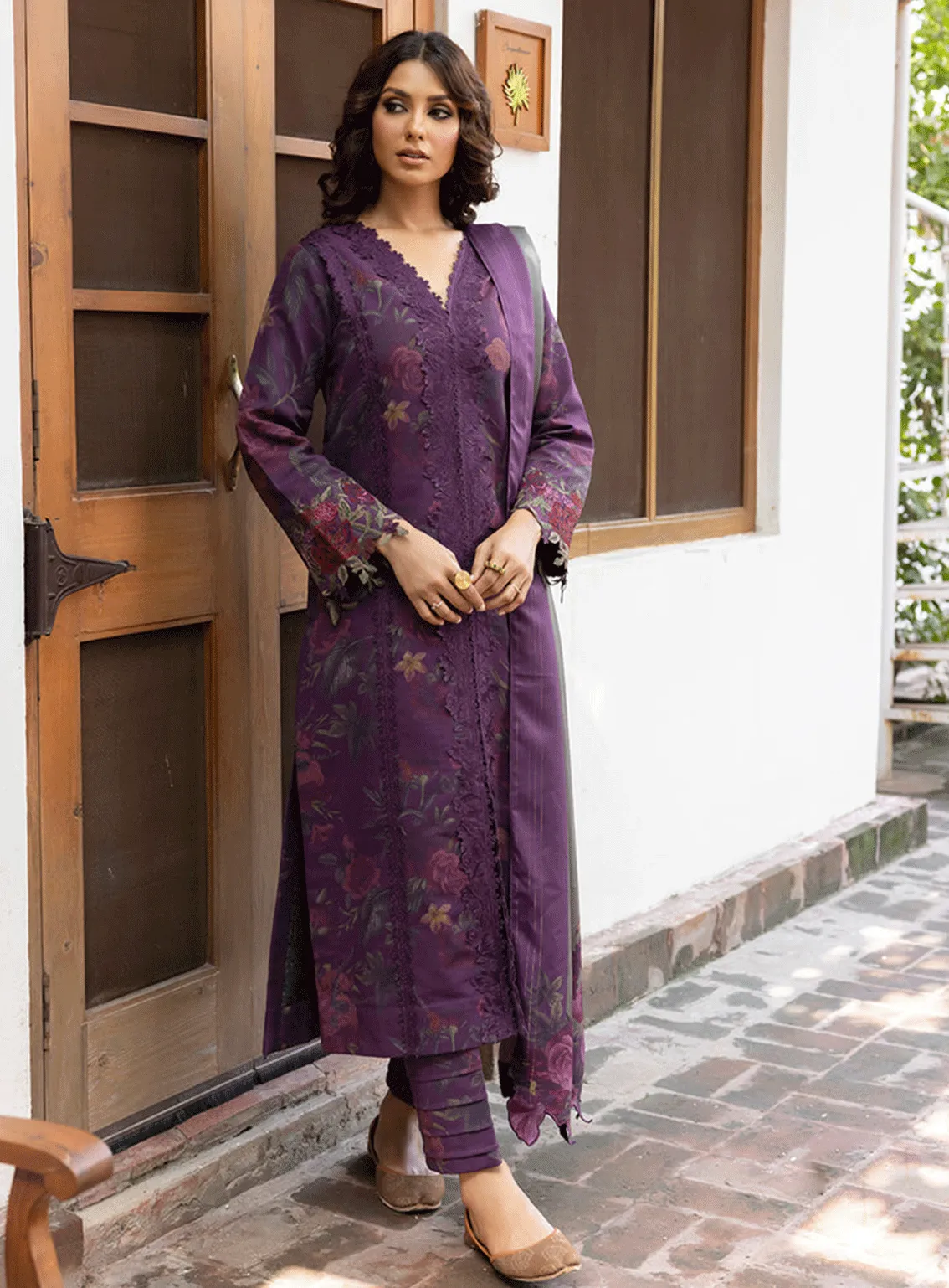 Jahanara By Iznik Embroidered Slub Unstitched 3 Piece Suit - 7 ZIBA