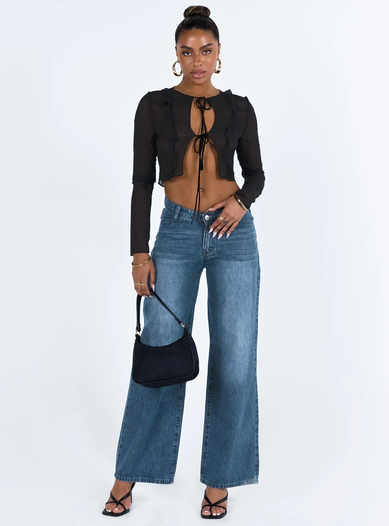 Karol V-waist Jeans Dark Wash Denim