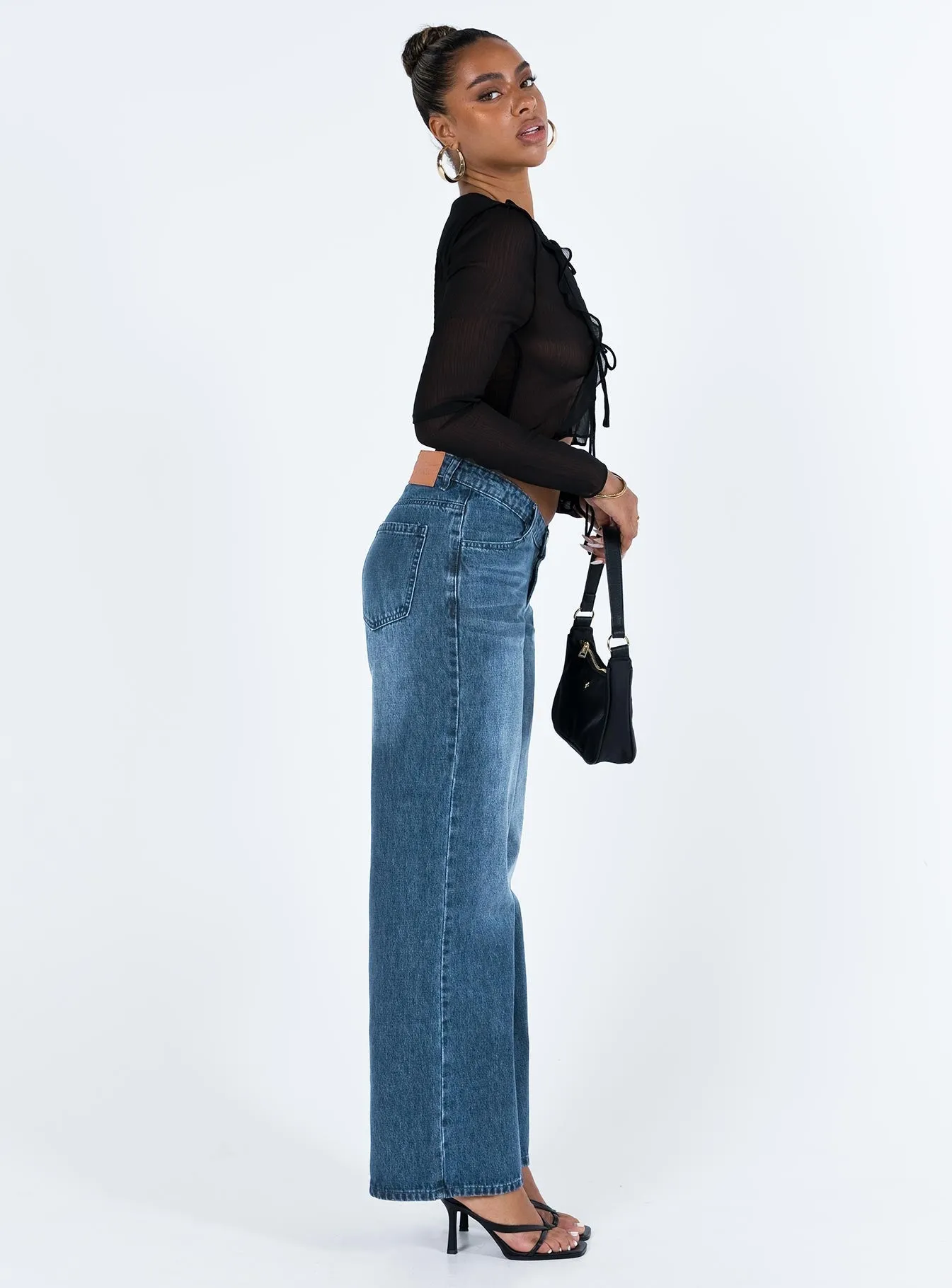 Karol V-waist Jeans Dark Wash Denim