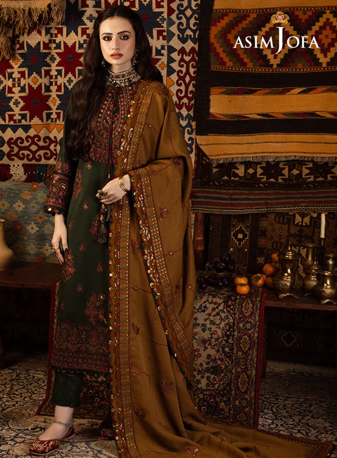 Kashmiri Taanka By Asim Jofa Embroidered Self Twill Unstitched 3 Piece Suit - AJ23KT 10