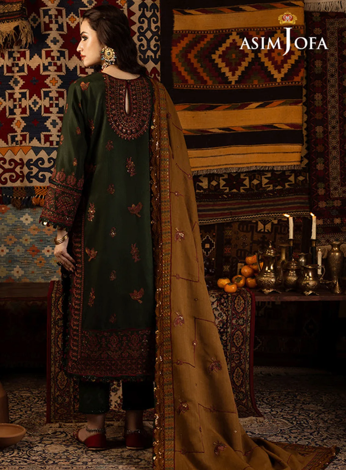 Kashmiri Taanka By Asim Jofa Embroidered Self Twill Unstitched 3 Piece Suit - AJ23KT 10