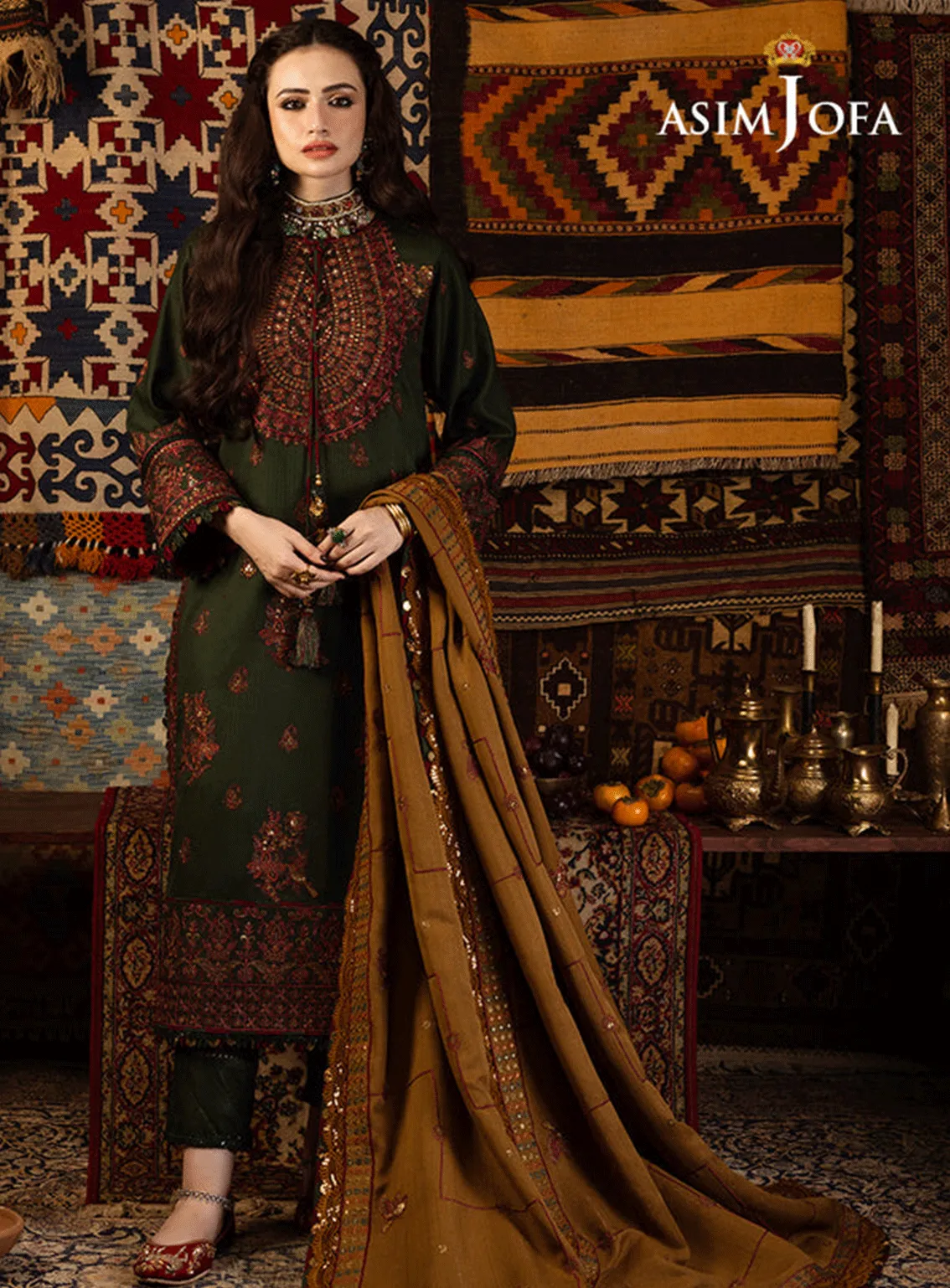 Kashmiri Taanka By Asim Jofa Embroidered Self Twill Unstitched 3 Piece Suit - AJ23KT 10