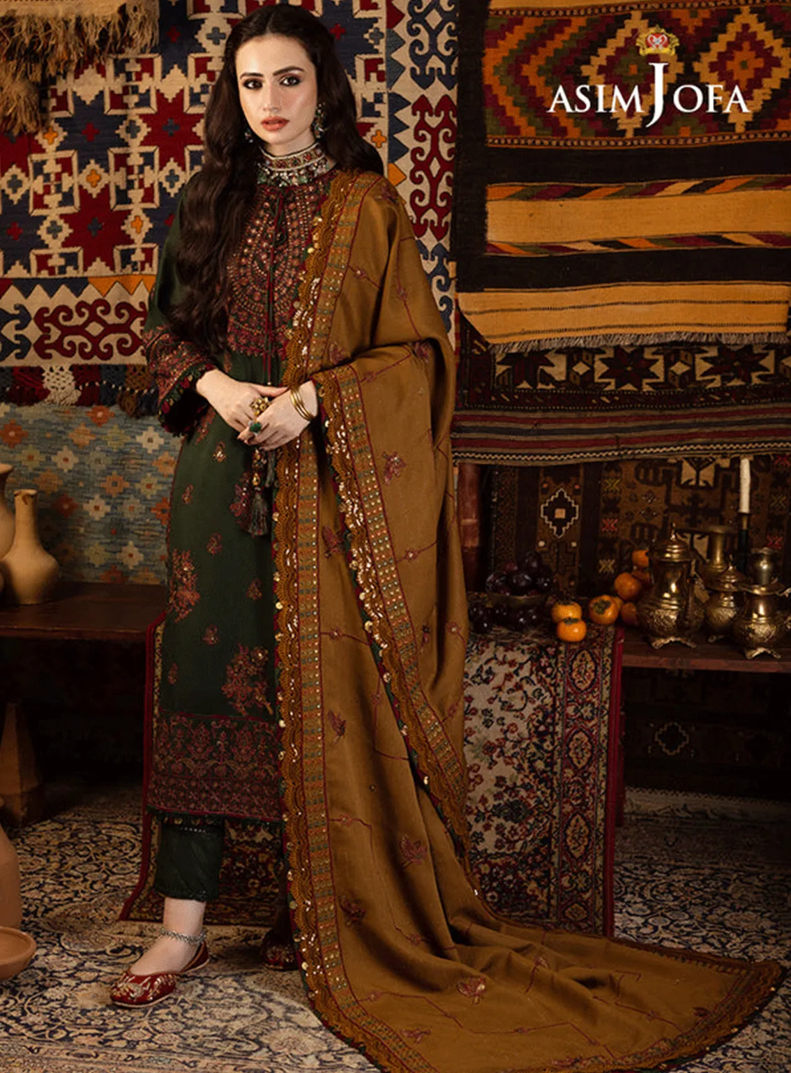 Kashmiri Taanka By Asim Jofa Embroidered Self Twill Unstitched 3 Piece Suit - AJ23KT 10