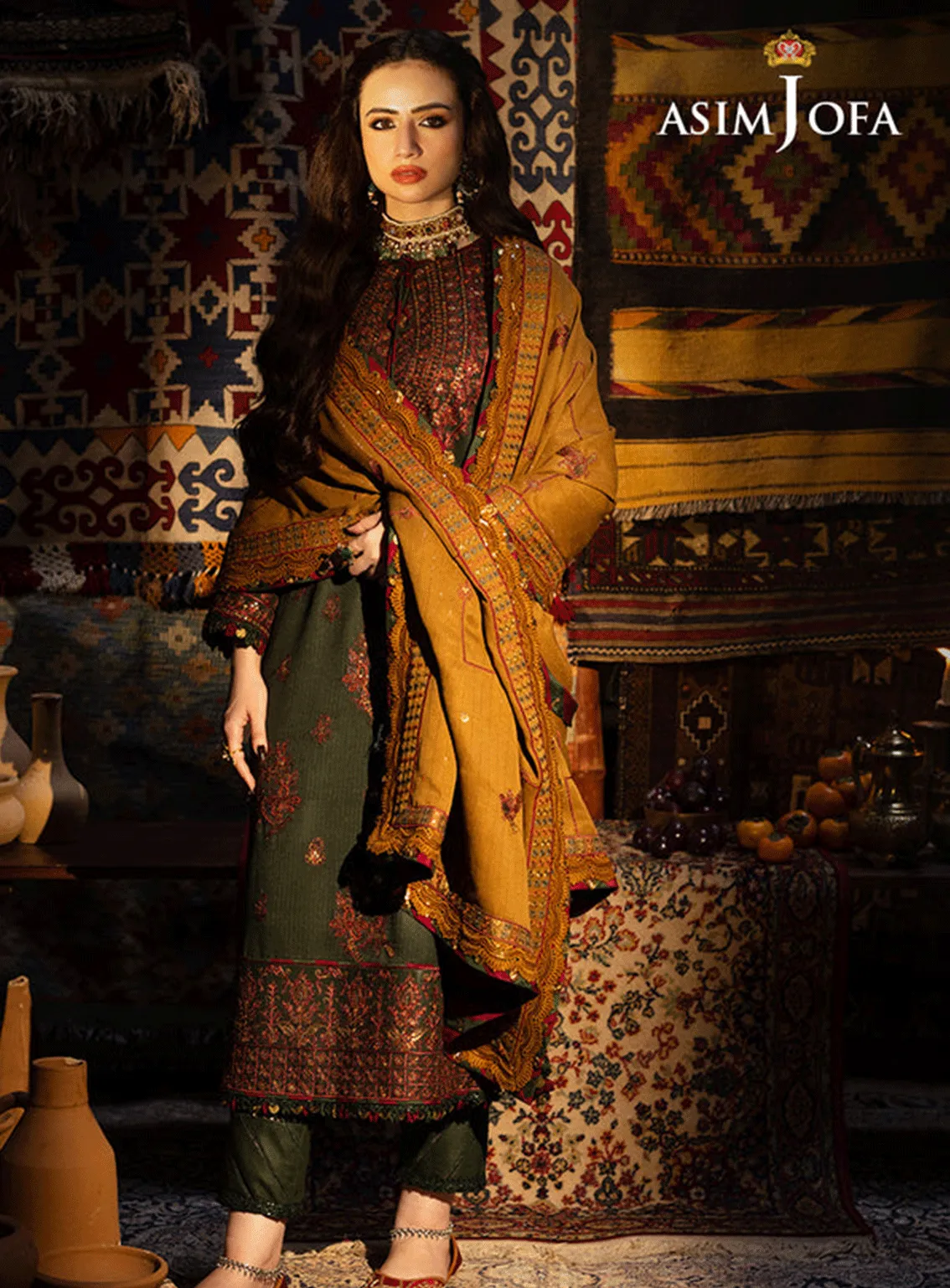 Kashmiri Taanka By Asim Jofa Embroidered Self Twill Unstitched 3 Piece Suit - AJ23KT 10