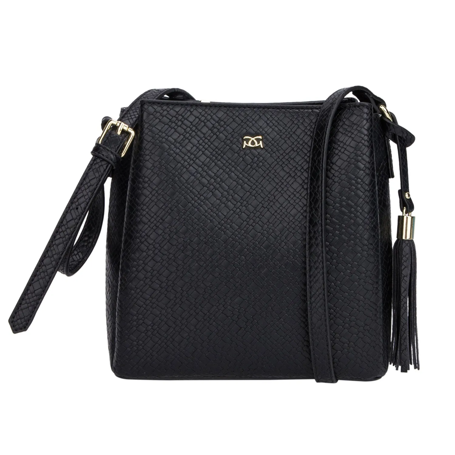 Kavita Multi Compartment Xbody Handbag - Black