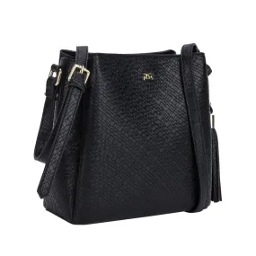 Kavita Multi Compartment Xbody Handbag - Black