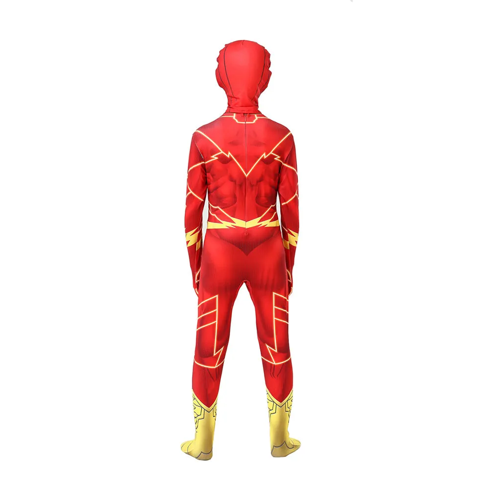 Kids Barry Allen Cosplay Costume Jumpsuit Outfits Halloween Carnival Suit