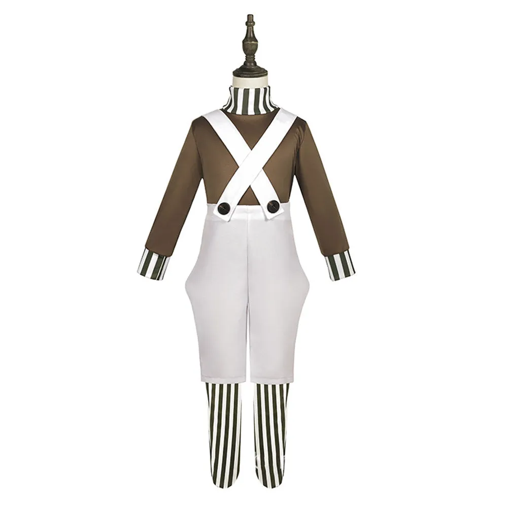 Kids Children Wonka - Oompa Cosplay Cosplay Costume Outfits Halloween Carnival Suit