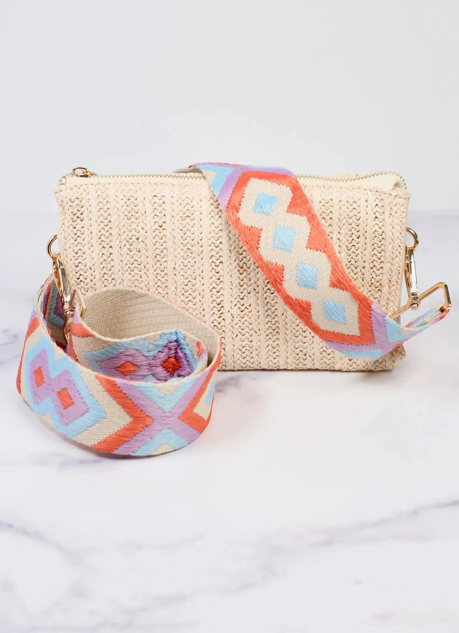 Layla Crossbody Strap- Orange Multi